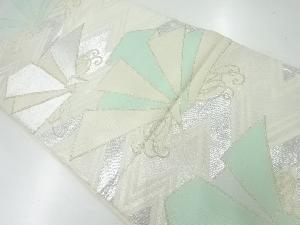 アンティーク　変わり折鶴模様織出し袋帯（材料）